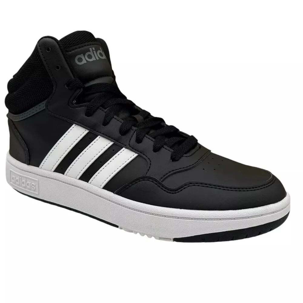 Adidas Hoops 3.0 Mid Top Youth Boys/Girls Basketball Sneaker Size 4‎ Black/White
